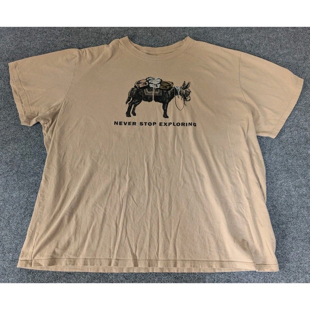 The North Face Shirt Graphic Never Stop Exploring Donkey Mens Sz XXL Brown